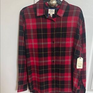 St. John's Bay Red and Black Plaid Shirt